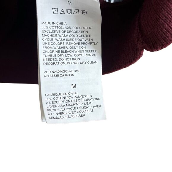 Nautica Knit Navtech Long Sleeve Crew Neck Pullover Sweater Maroon Size Medium - Picture 7 of 8